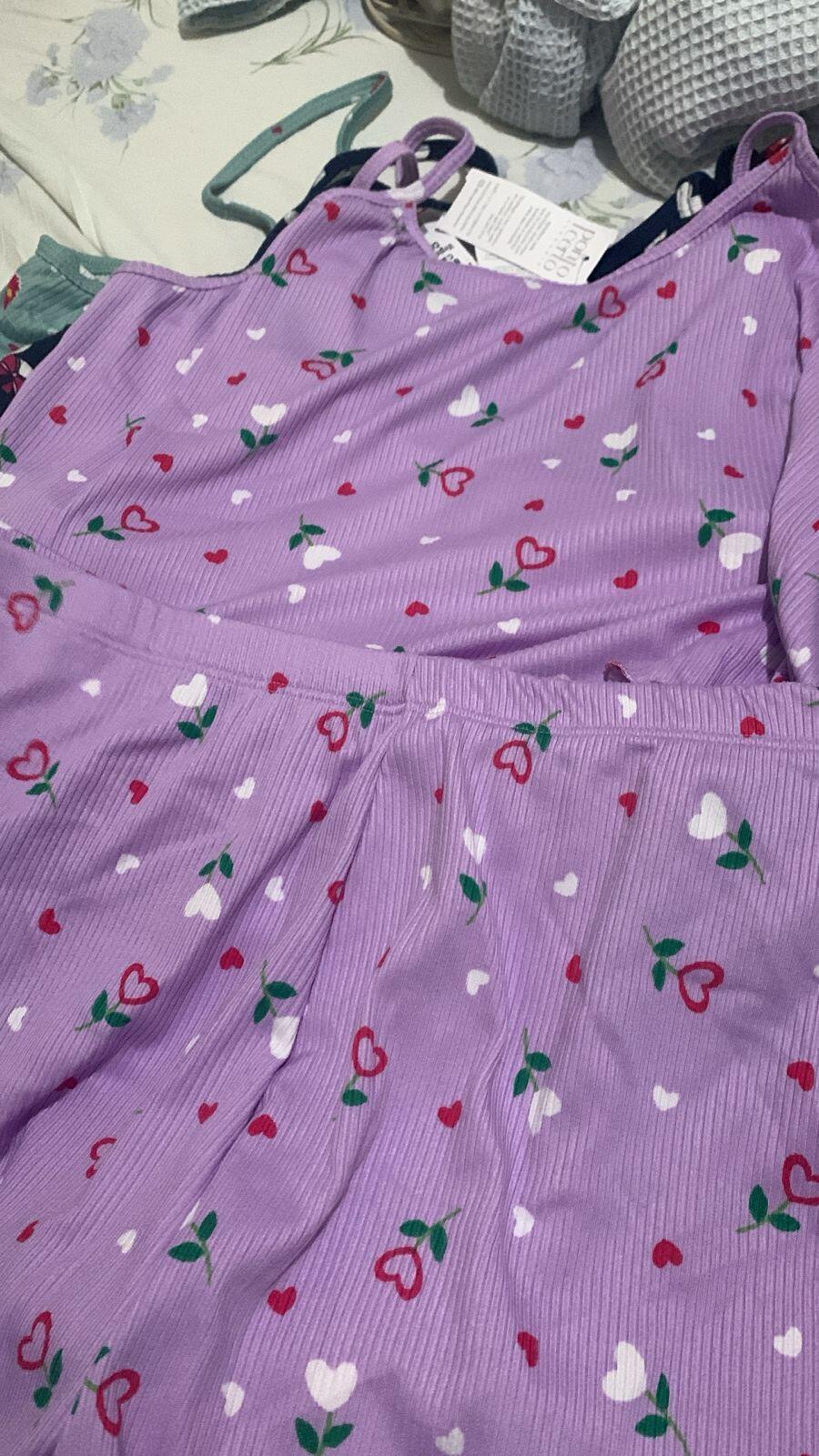 Comprar Baby Doll Plus Size Canelado Estampado Virginia Ponto Certo Lingerie