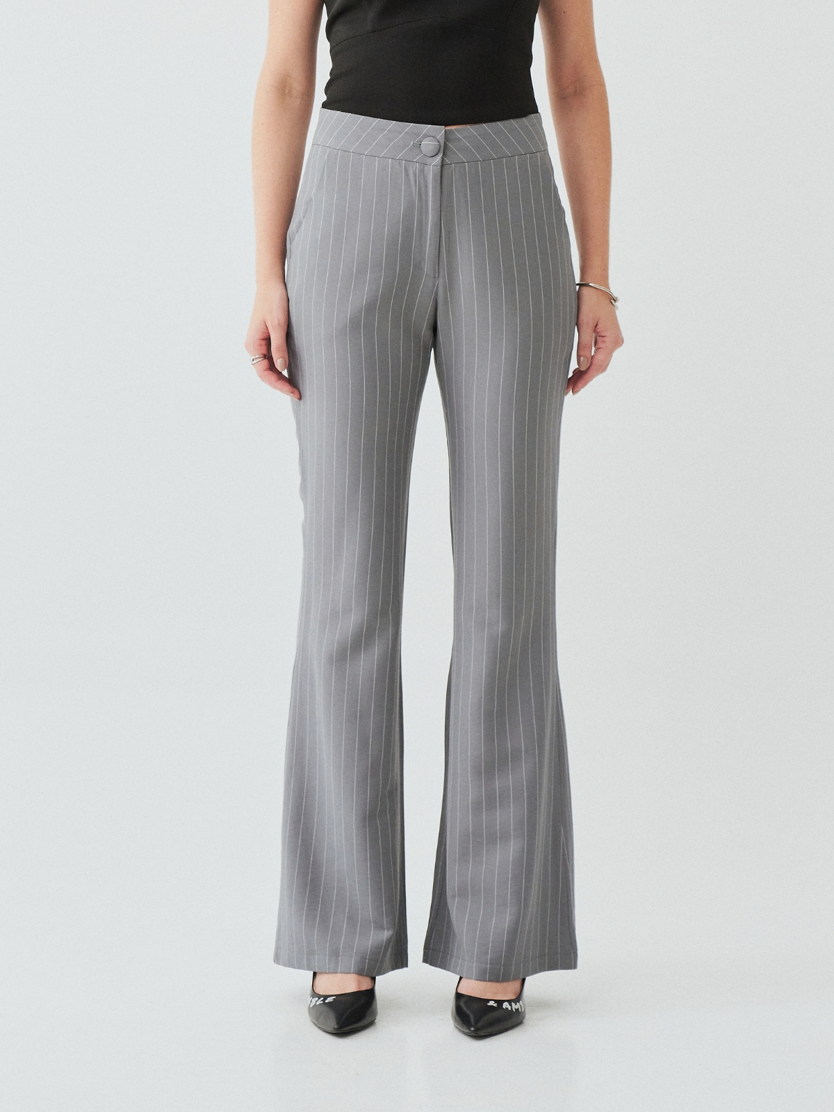 Pit Bull CalÃ§a Flare Risca De Giz CalÃ§a De AlgodÃ£o