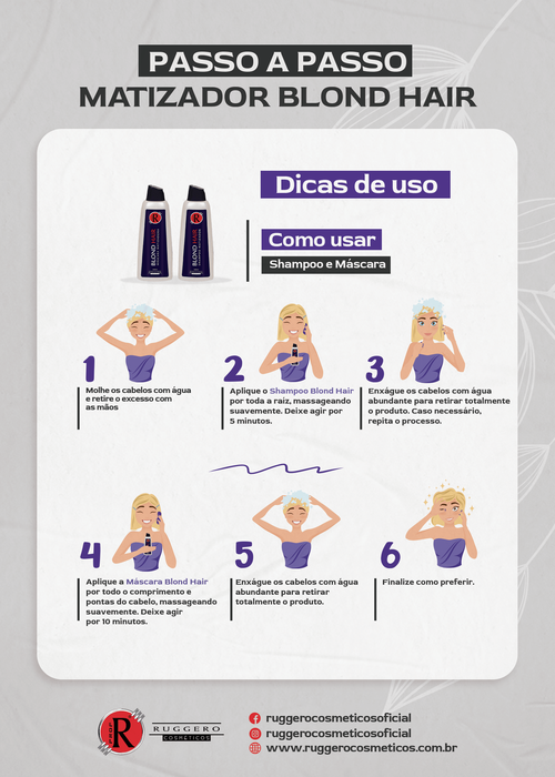 Máscara Matizadora Blond Hair Ruggero Cosméticos - 500ml