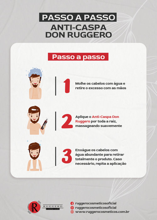 Shampoo Anti-Caspa Masculino Ruggero Cosméticos - 250ml