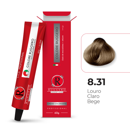 Colore 8.31 - Louro Claro Bege Ruggero Cosméticos- 60g