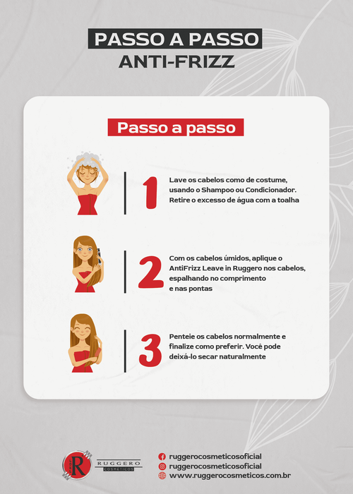 Leave-in Anti-Frizz Ruggero Cosméticos - 300ml