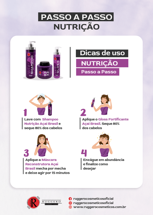 Shampoo Açaí Brasil Ruggero Cosméticos-500ML