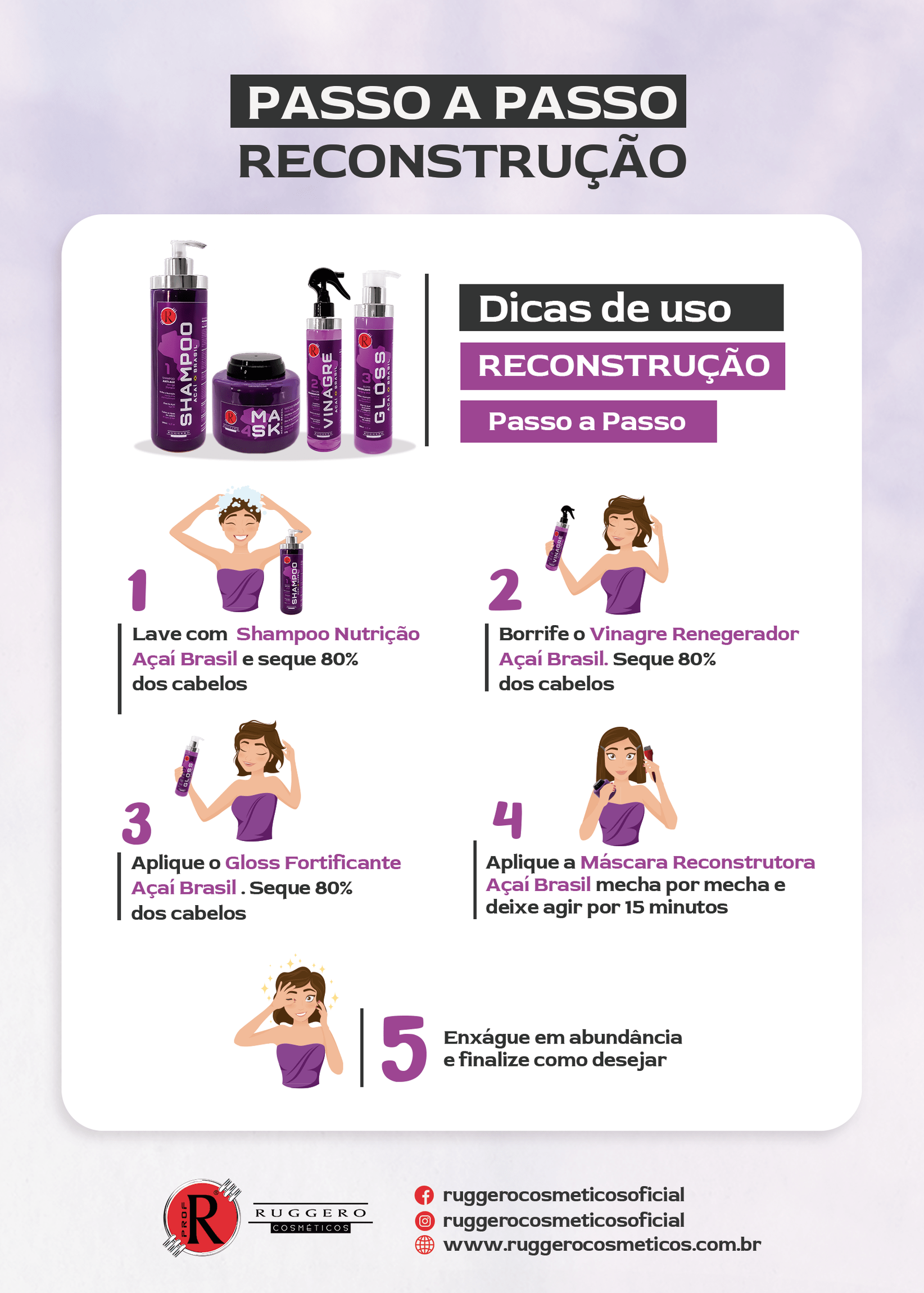 Shampoo Açaí Brasil Ruggero Cosméticos-500ML