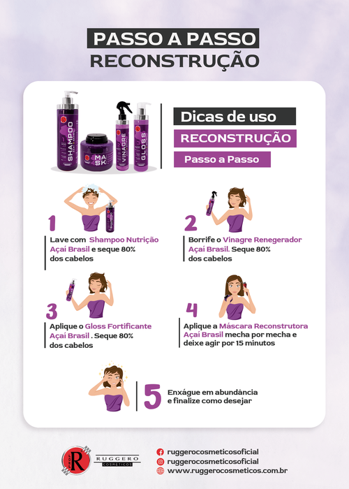Shampoo Açaí Brasil Ruggero Cosméticos-500ML