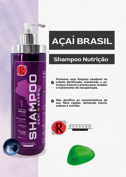 Shampoo Açaí Brasil Ruggero Cosméticos-500ML