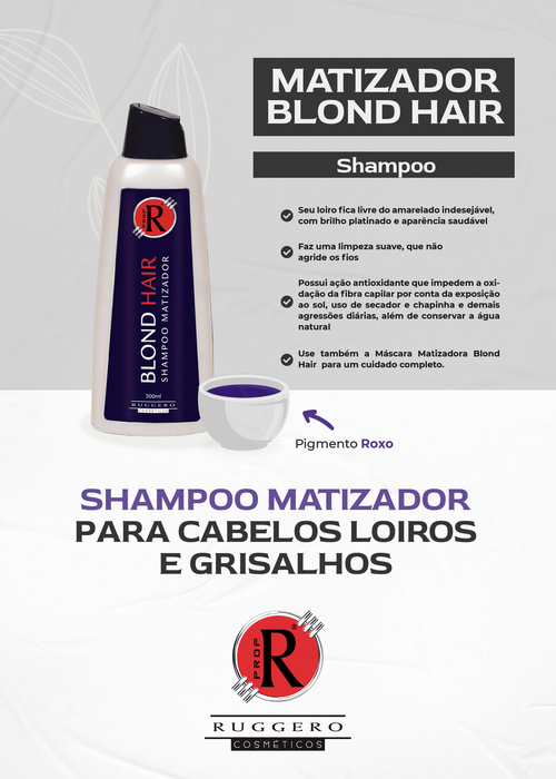 Shampoo Matizador Blond Hair Ruggero Cosméticos - 500ml