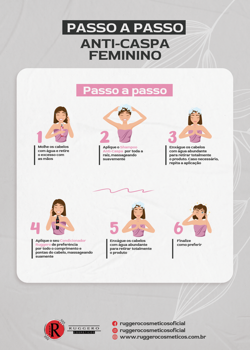Shampoo Anti-Caspa Feminino Ruggero Cosméticos - 250ml