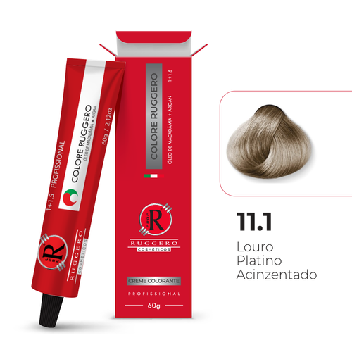 Colore 11.1 - Louro Platino Acinzentado Ruggero Cosméticos- 60g