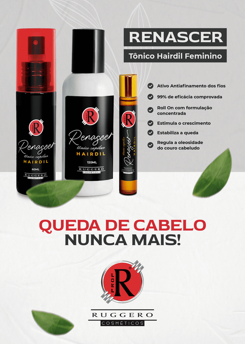 Renascer Tônico Capilar Rollon Ruggero Cosméticos - 10ml