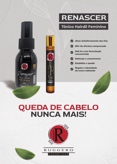 Renascer Tônico Capilar Spray Ruggero Cosméticos - 60ml
