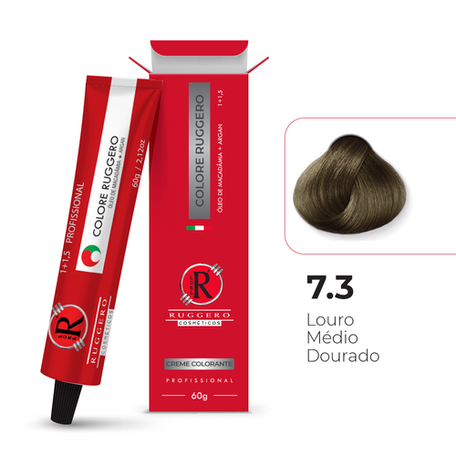Colore 7.3 - Louro Médio Dourado Ruggero Cosméticos - 60g