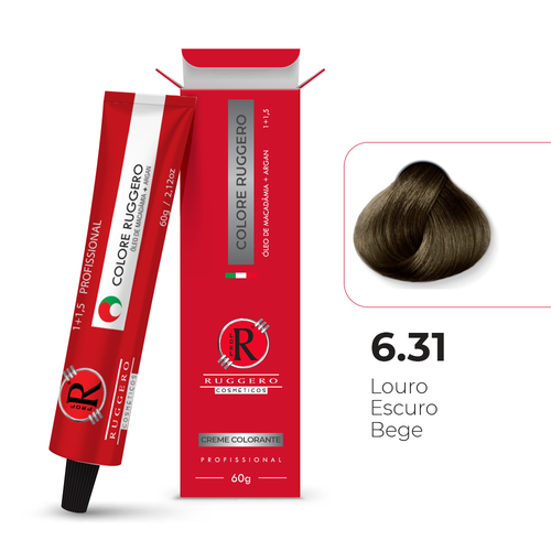Colore 6.31 - Louro Escuro Bege Ruggero Cosméticos - 60g