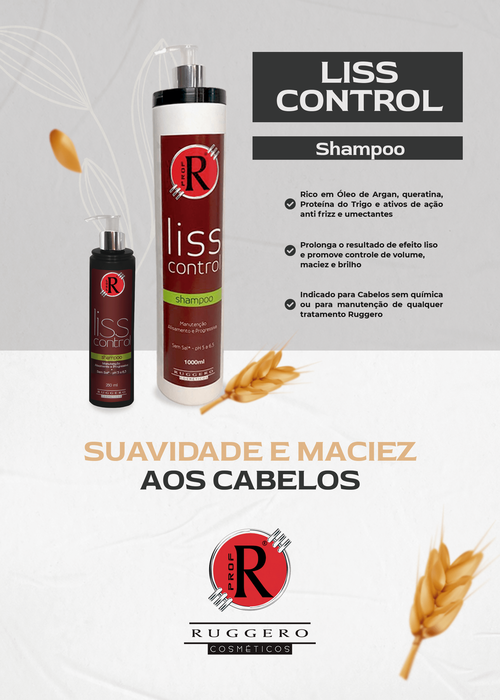 Shampoo Liss Control Ruggero Cosméticos - 1L