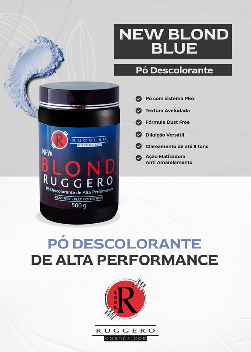 Pó Descolorante New Blond Blue Ruggero Cosméticos - 500g