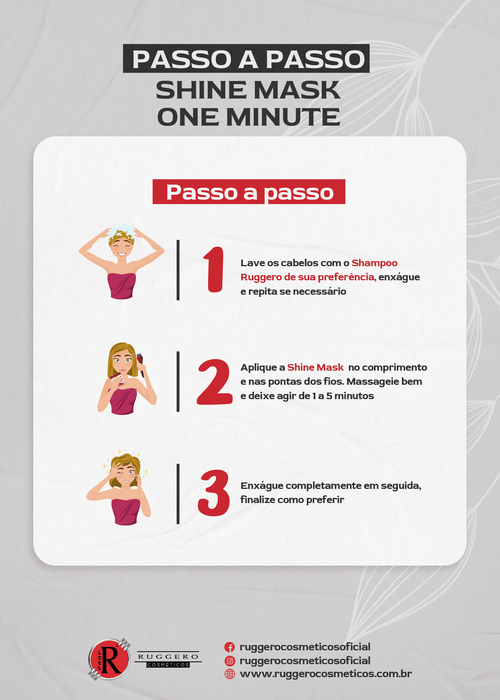 Máscara Shine One Minute Ruggero Cosméticos - 500g