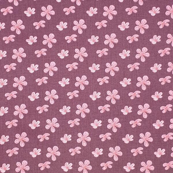 Tricoline Flores Rosa Fundo Magenta