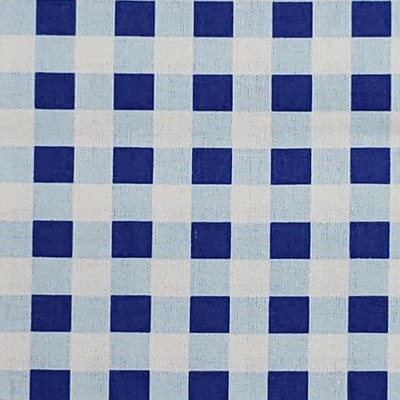 Tricoline estampado xadrez azul celeste quitandinha - Renatta Tecidos