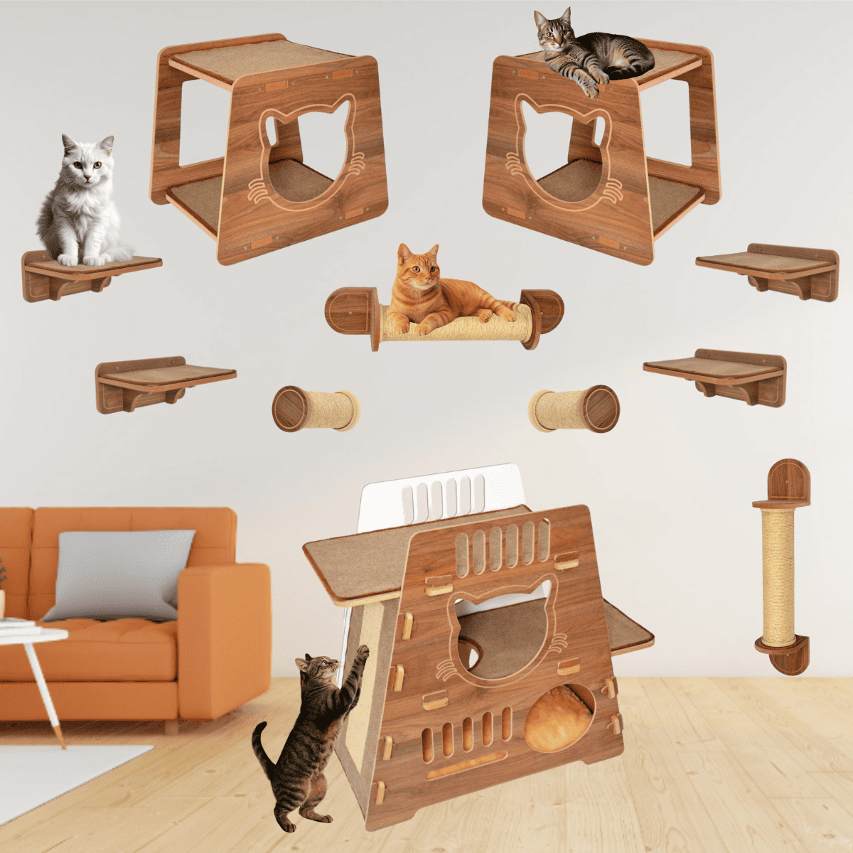 Gato Mobiliario Para Casa De MuÃ±ecas Kit Gatificação Para A Gatos