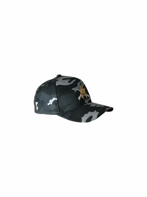 Boné Camuflado Cinza Bordado