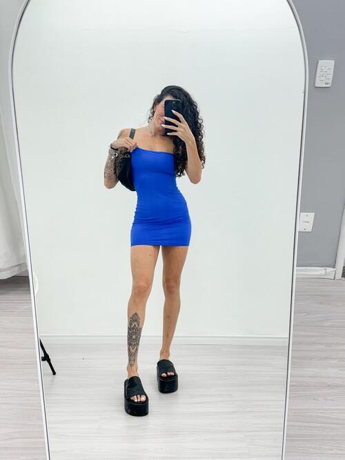 vestido tubinho | azul