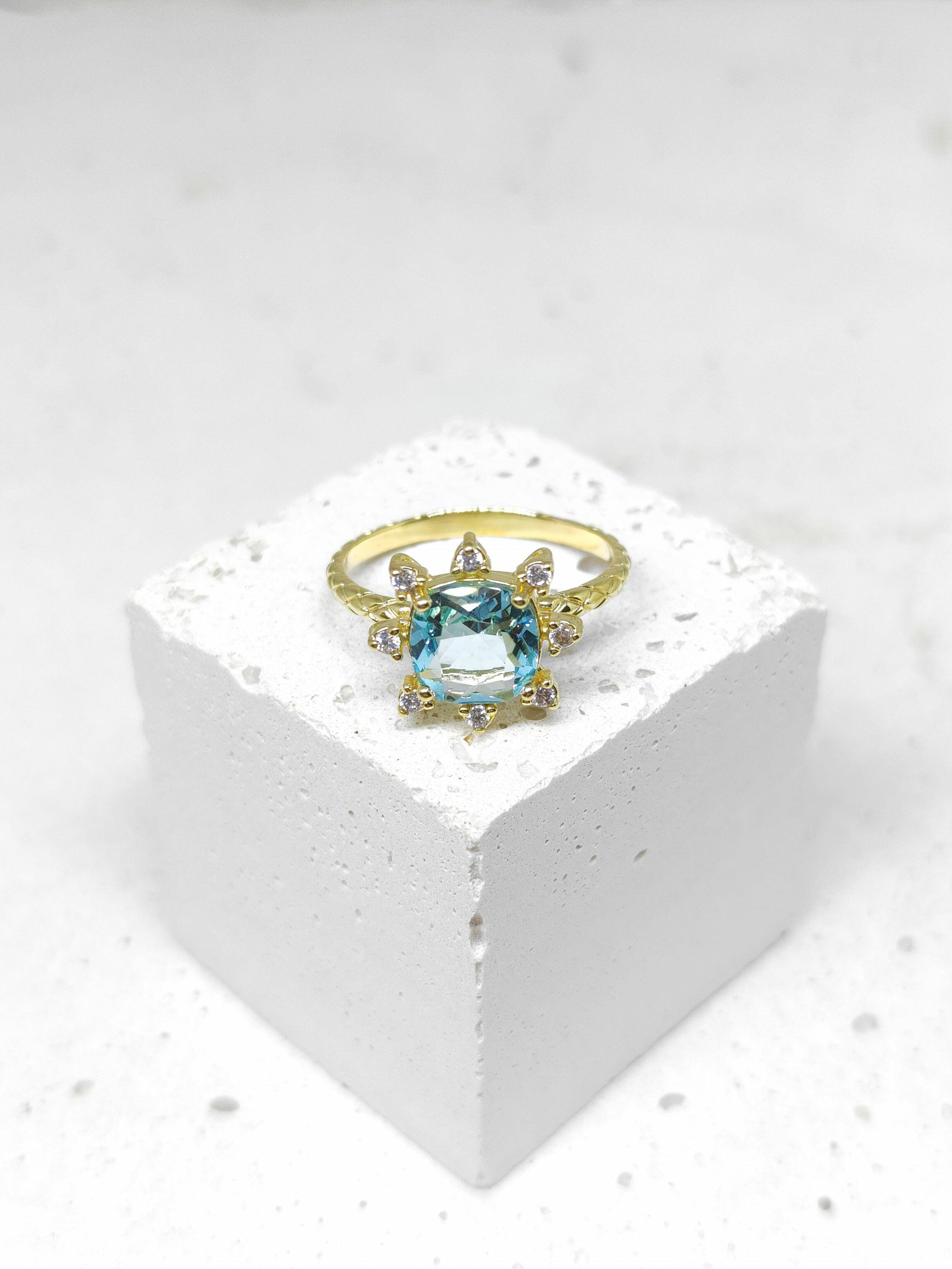 anela♡様 Comprar Anel Zircônia Solitária Azul - a partir de R$75,90