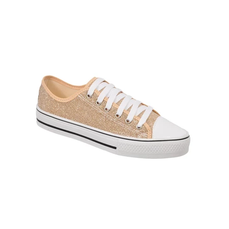 Tênis Feminino Star em Glitter Casual Macio e Confortável 1033 Ouro