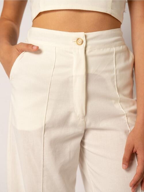 pantalona eco linho off-white