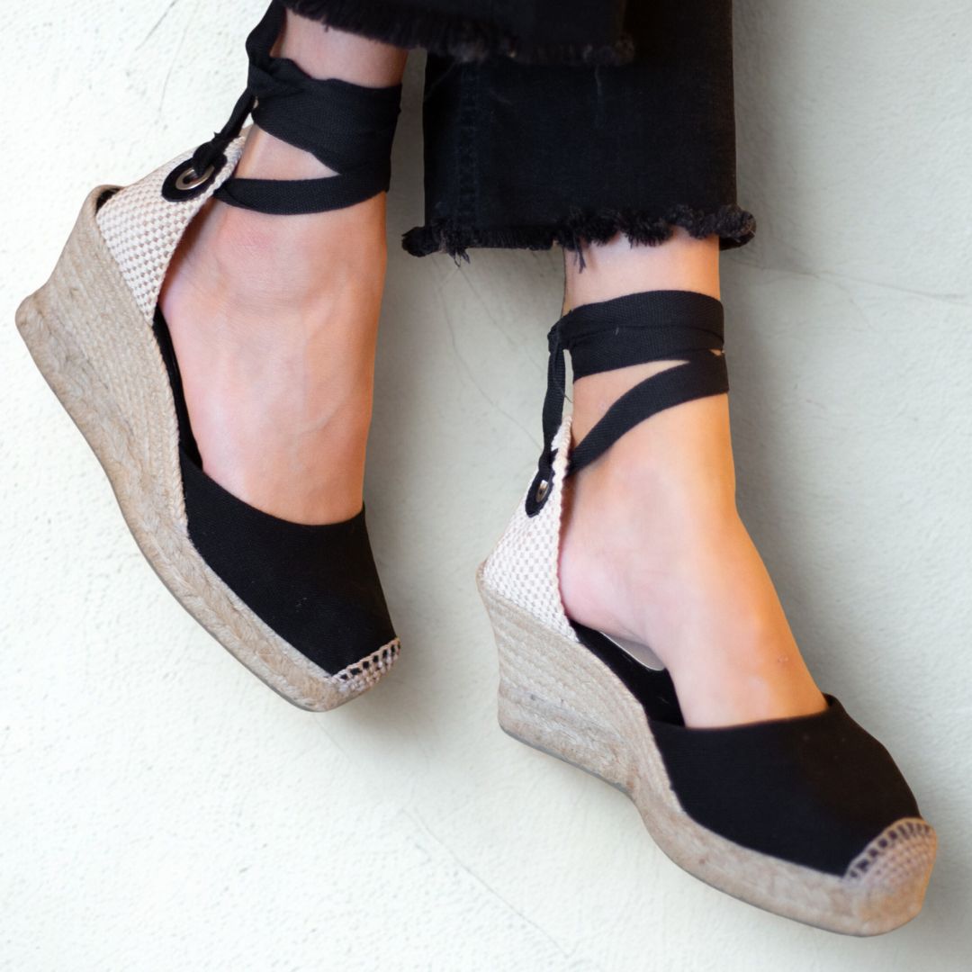 Flatz Espadrille Preta 7cm