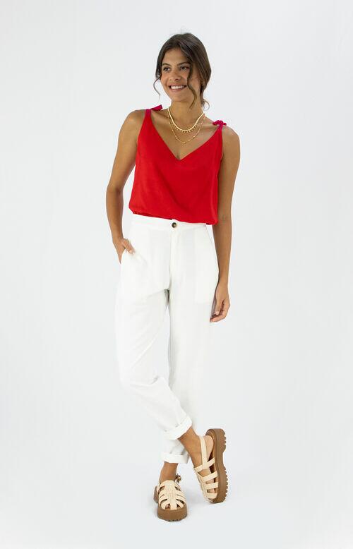 BLUSA AMARRAÇÃO VERMELHA E ROSA