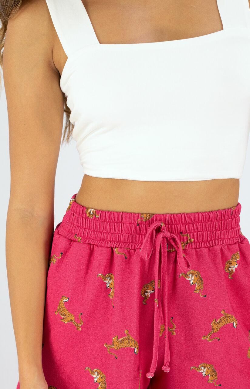 SHORT ONÇA ROSA