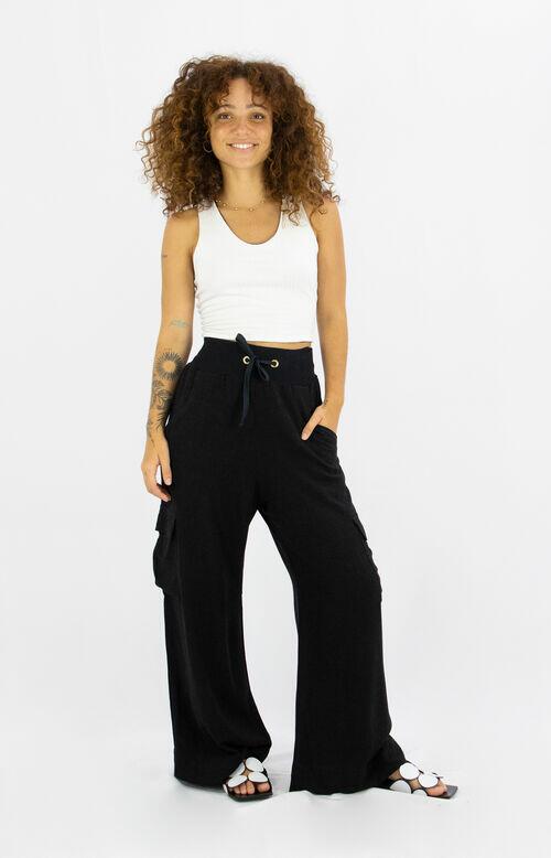 CALÇA RIB COM BOLSO