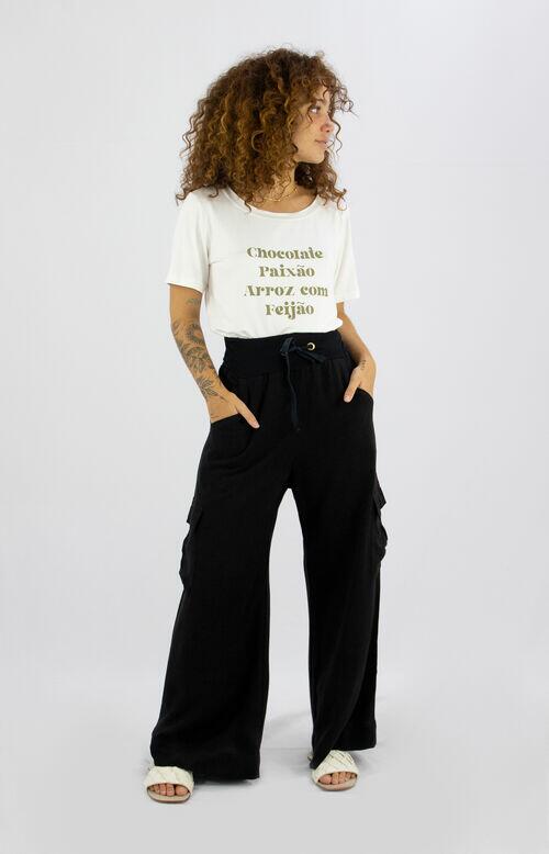 CALÇA RIB COM BOLSO