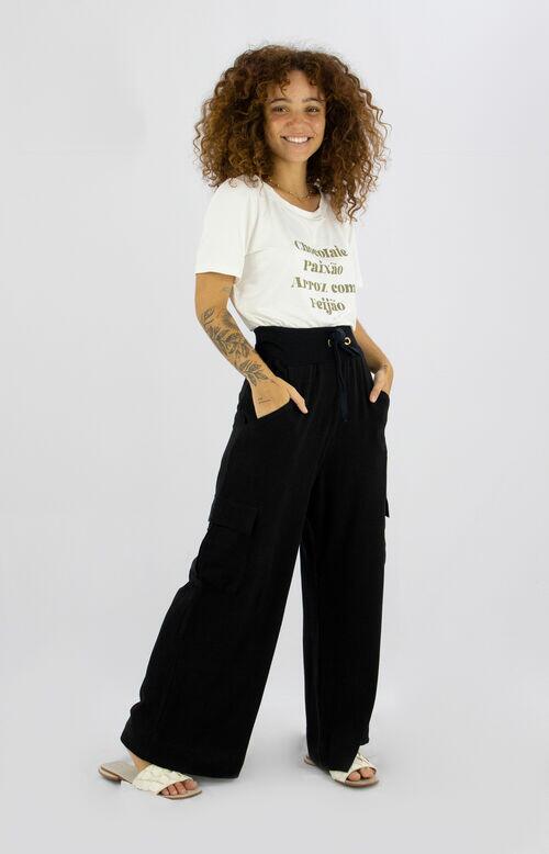 CALÇA RIB COM BOLSO