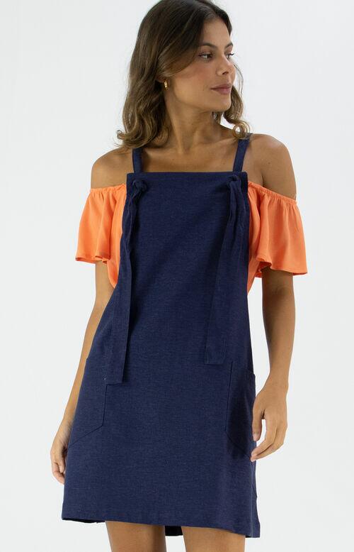 VESTIDO SALOPETE AZUL