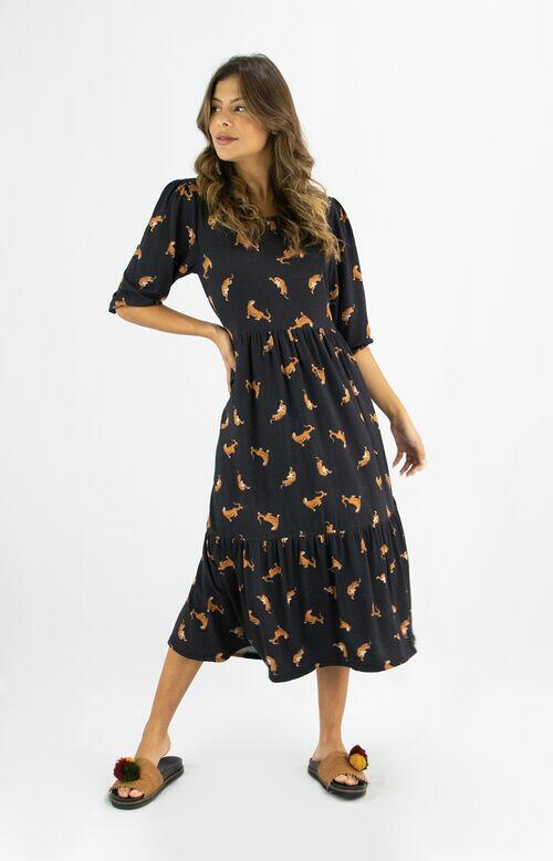 VESTIDO MANGA ONÇA
