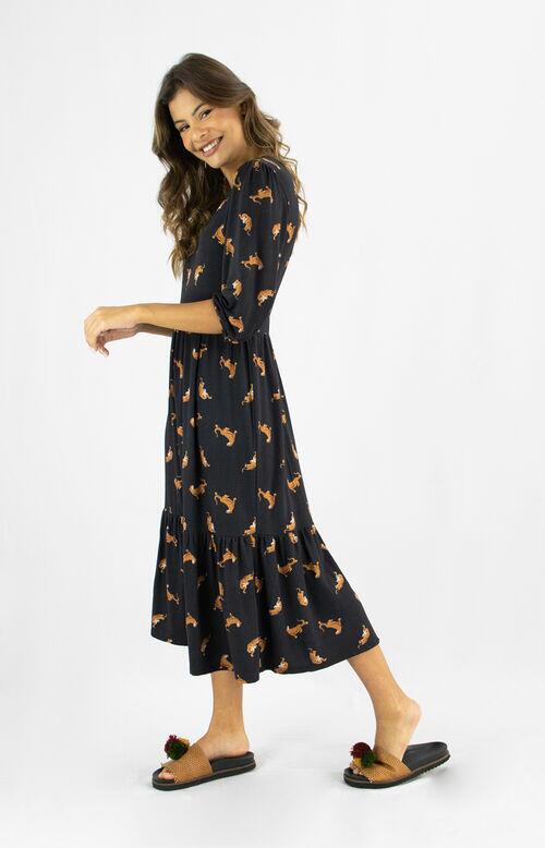 VESTIDO MANGA ONÇA