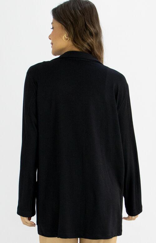 #BLAZER MALHA PRETO