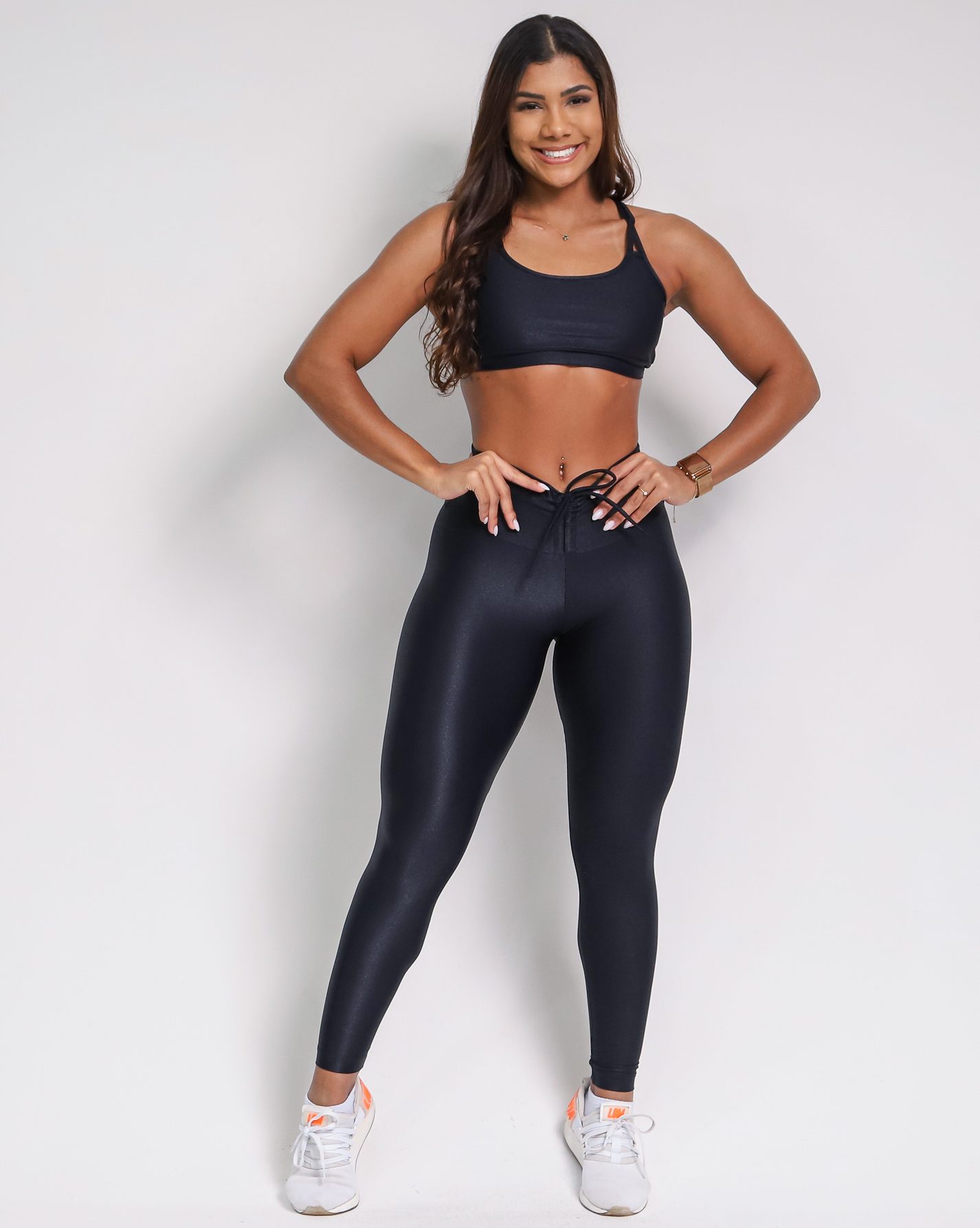 Comprar Conjunto Calça Legging Empina Compressão Preto Top Lu