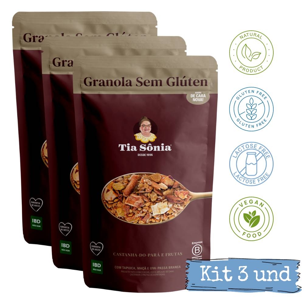 Comprar Kit 3 Granola Sem Glúten Vegano Castanha Frut 180g Tia Sônia