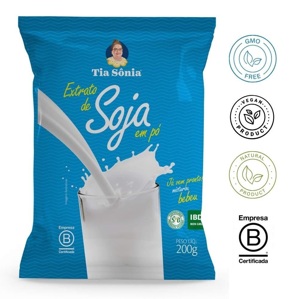 Comprar Extrato Leite de Soja Pó Vegano Solúvel 200g Tia Sônia