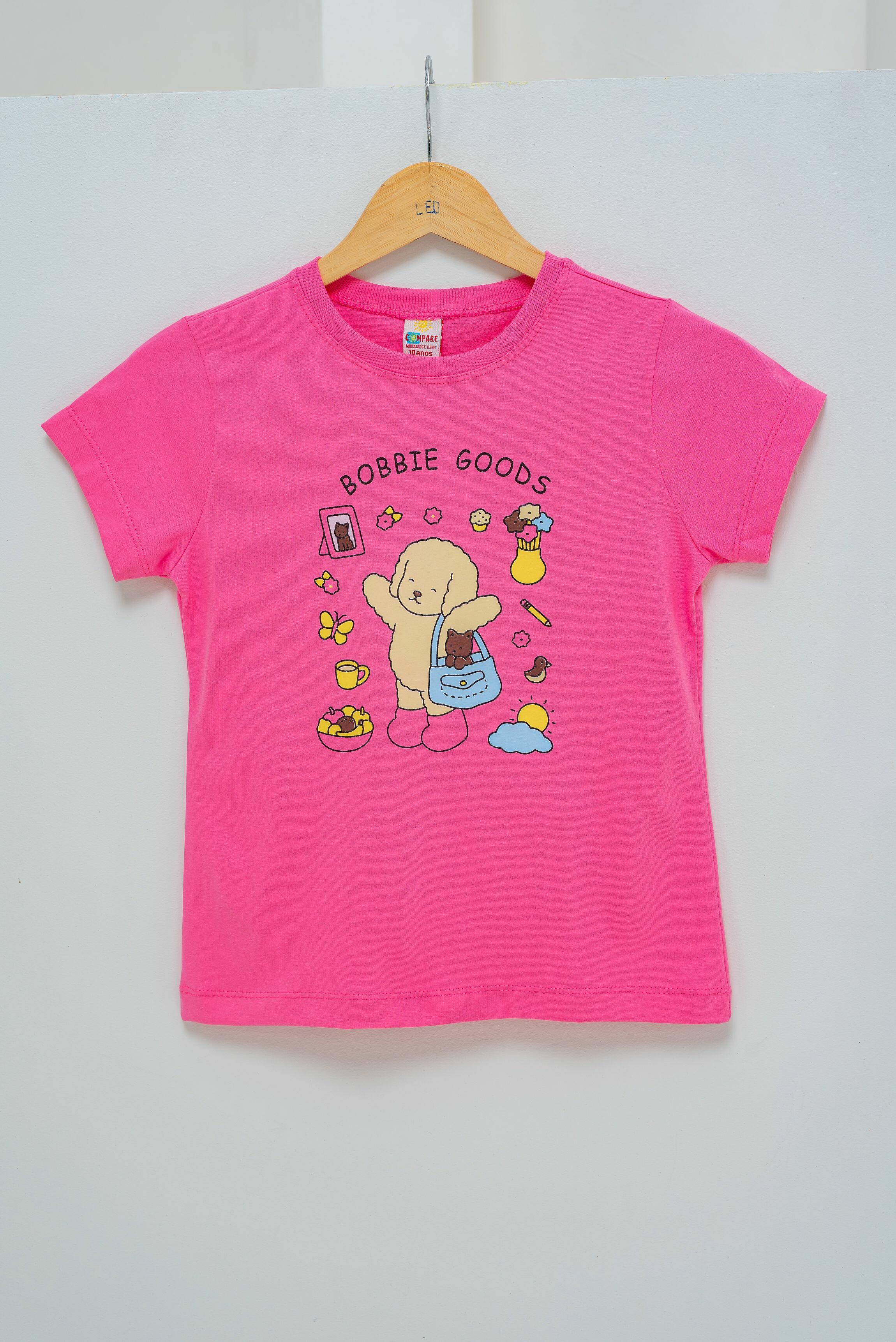 Comprar T-SHIRT 100% ALGODÃO FEMININA - BOBBIE GOODS (ROSA SORVETE)