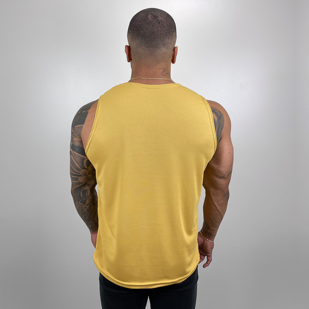 Comprar Regata masculina Machão dry fit Dourada- Lisa de R$28,40