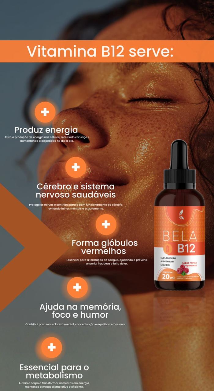 Bela B12 Vitamina B12 Energia Disposição Metabolismo - R$129,99