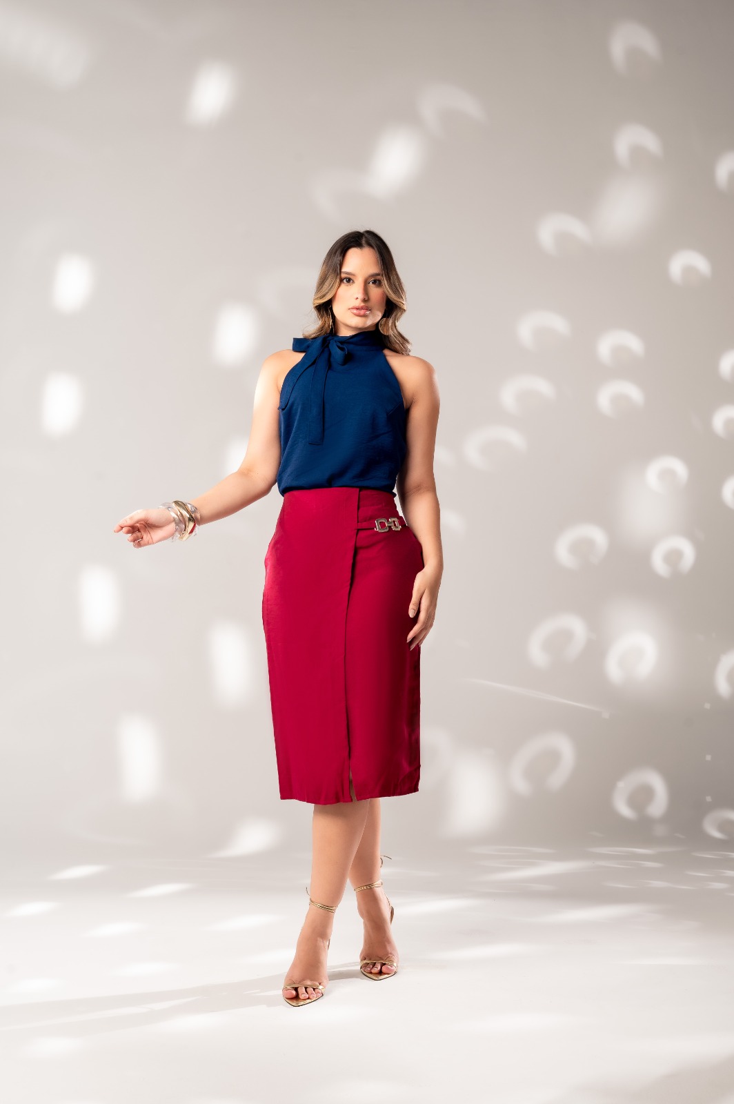 Comprar SAIA MIDI RCT LATERAL AVIAMENTO TECIDO:MARANT Colombina - Main Image