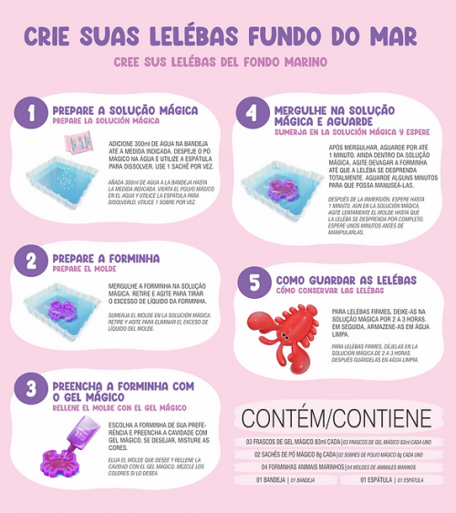 Comprar Leleba Gel Magico 8 Rosa Violeta Laranja Fundo do Mar - a