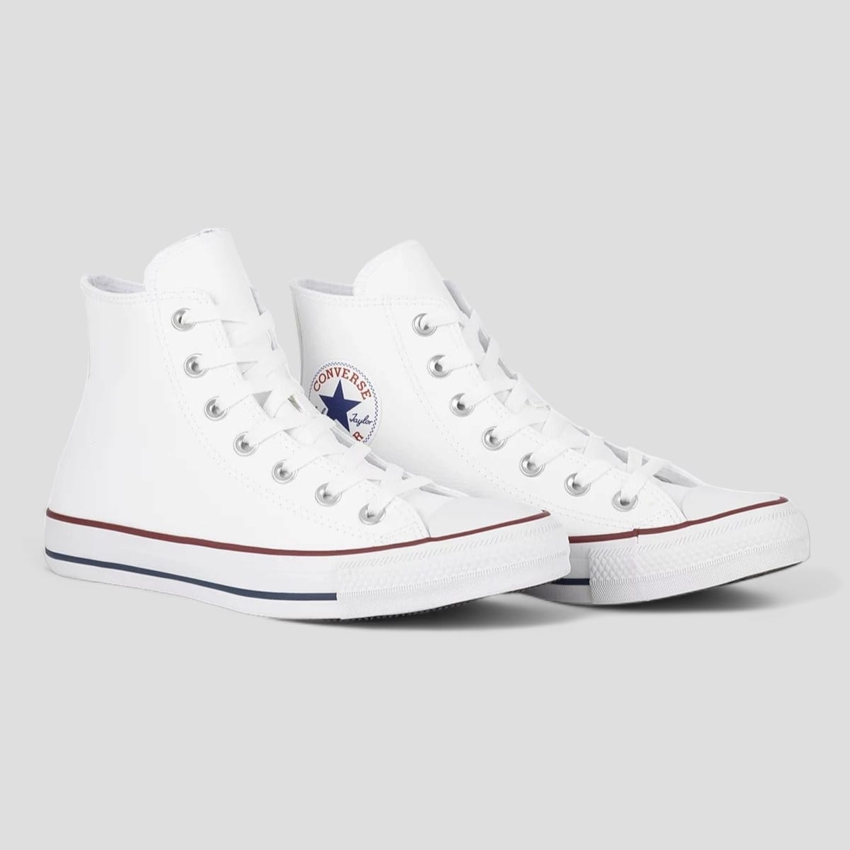 Star Cano Alto All Star Converse Couro Branco Feminino Comprar