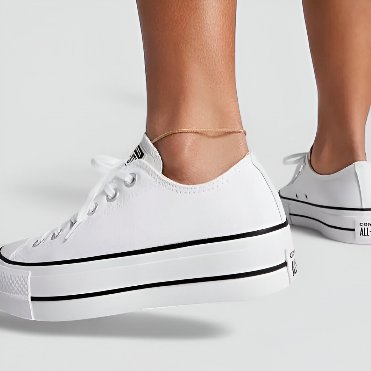 Star Chuck All Star Branco Plataforma De Couro Star Plataforma All