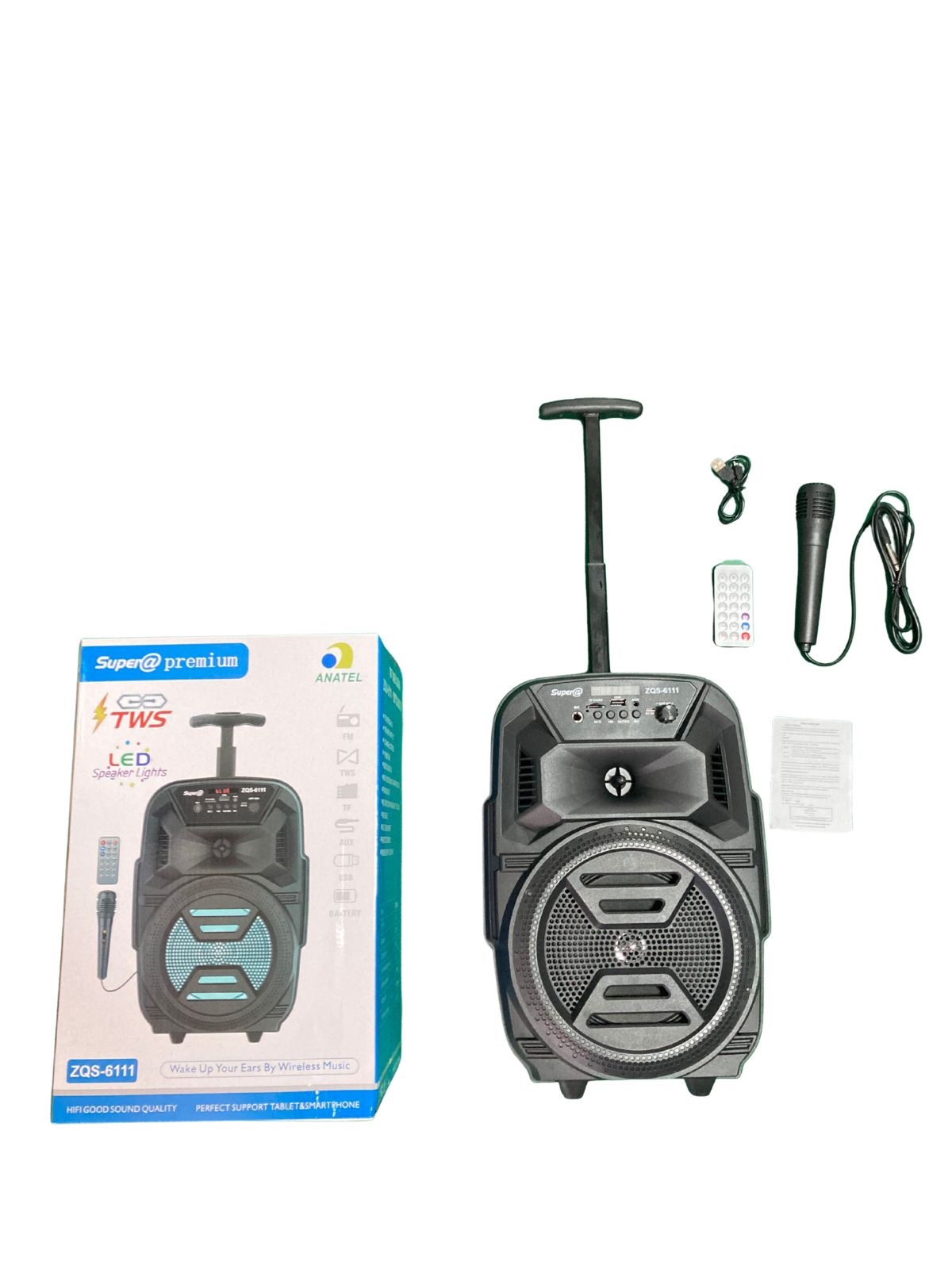 Comprar CAIXA DE SOM SUPERA COM PUXADOR CONTROLE E MICROFONE ZQS