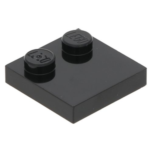 Lego Tile / Plate 2x2 c/ 2 Studs - Preto - PN 33909 / CN 6192346